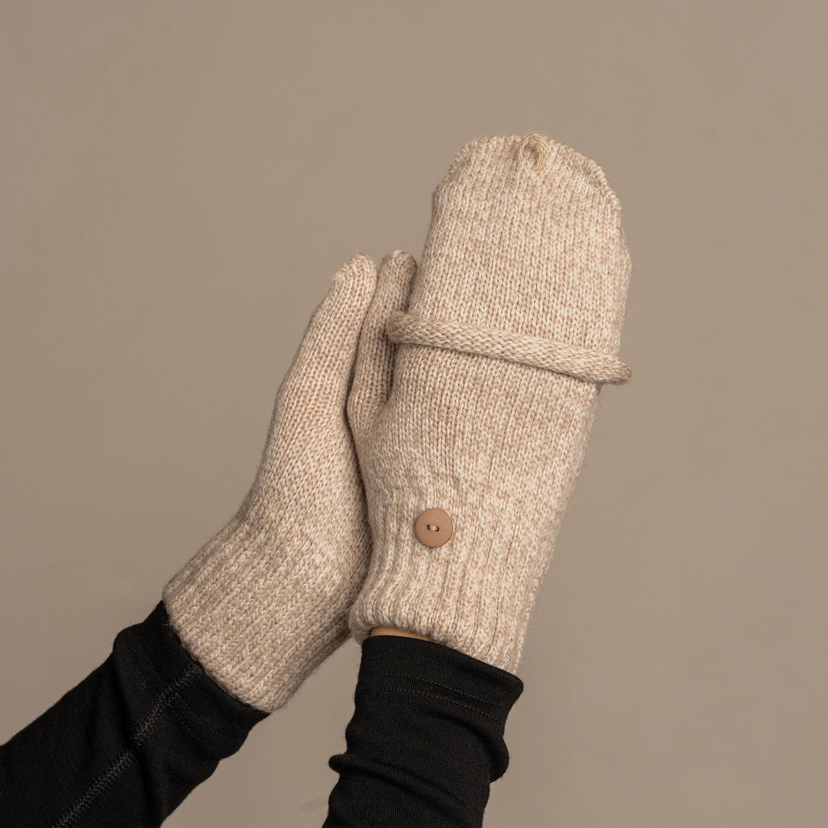 MENIQUE 100% Merino Wool Womens Knit Convertible Gloves Merino