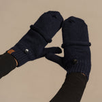 MENIQUE 100% Merino Wool Womens Knit Convertible Gloves Merino