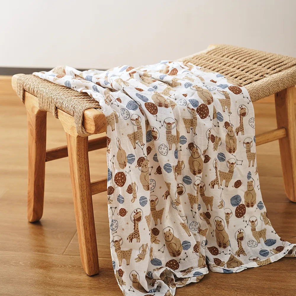 Desert Llama Bamboo Cotton Baby Blanket | Hypoallergenic - Allergy Friendly - Naturally Free