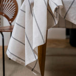 Desert Nile Stripes Cotton Linen Table Cloth | Hypoallergenic - Allergy Friendly - Naturally Free