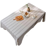 Desert Nile Stripes Cotton Linen Table Cloth | Hypoallergenic - Allergy Friendly - Naturally Free