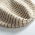 Dusk Horizon Stripes Cashmere Womens Beanie Hat | Hypoallergenic - Allergy Friendly - Naturally Free