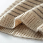 Dusk Horizon Stripes Cashmere Womens Beanie Hat | Hypoallergenic - Allergy Friendly - Naturally Free