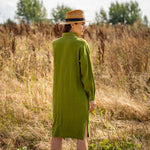 MENIQUE Oversize Shirt Dress Margo Forest Green