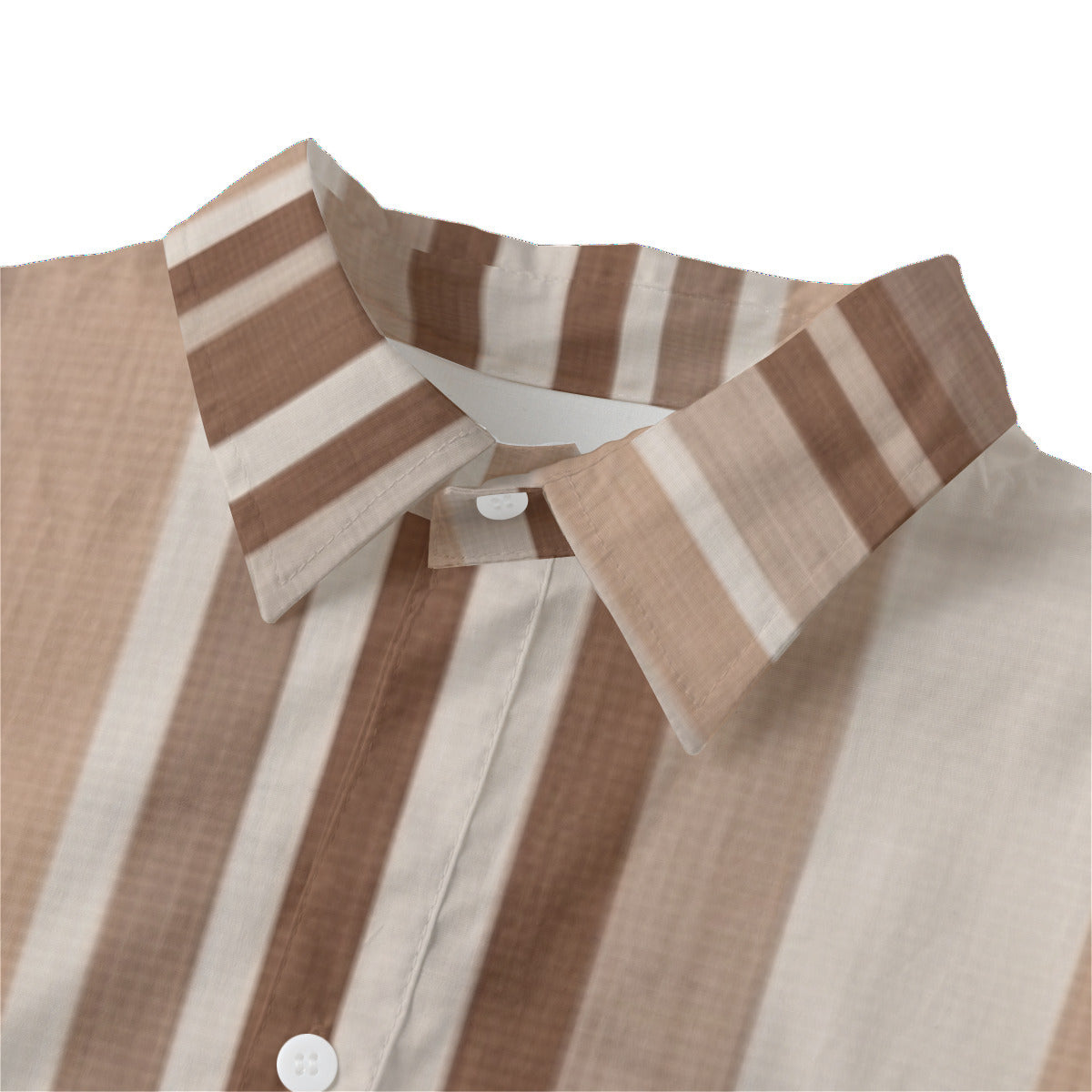 Earth Tones Stripes Button Up Cotton Blouse | Hypoallergenic - Allergy Friendly - Naturally Free