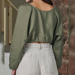 Earthtones Midriff 100% Linen Top | Hypoallergenic - Allergy Friendly - Naturally Free