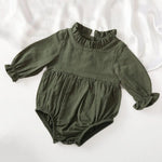 Earthy Chic Long Sleeve 100% Cotton Baby Girls Romper | Hypoallergenic - Allergy Friendly - Naturally Free