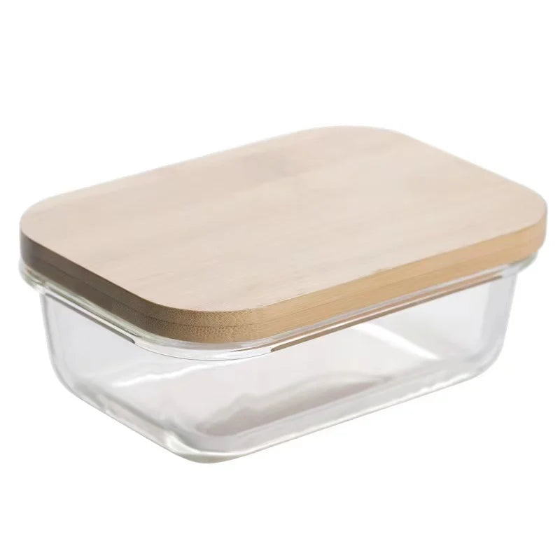 Earthy Elements Glass Lunch Storage Bowl With Bamboo Lid | Hypoallergenic - Allergy Friendly - Naturally Free