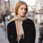 Earthy Tones Tassle Cashmere Womens Scarf | Hypoallergenic - Allergy Friendly - Naturally Free