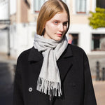 Earthy Tones Tassle Cashmere Womens Scarf | Hypoallergenic - Allergy Friendly - Naturally Free