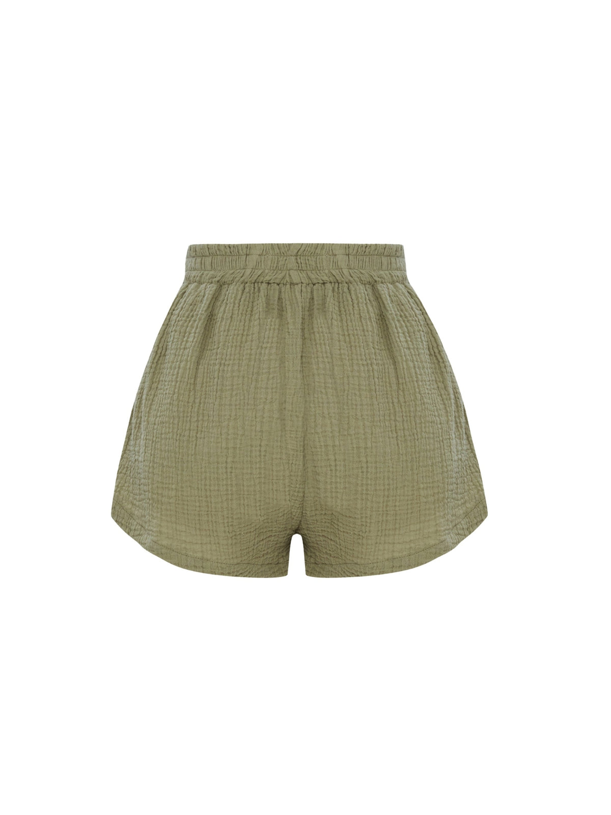 THE HAND LOOM Echo Womens Boy Shorts - Khaki Green