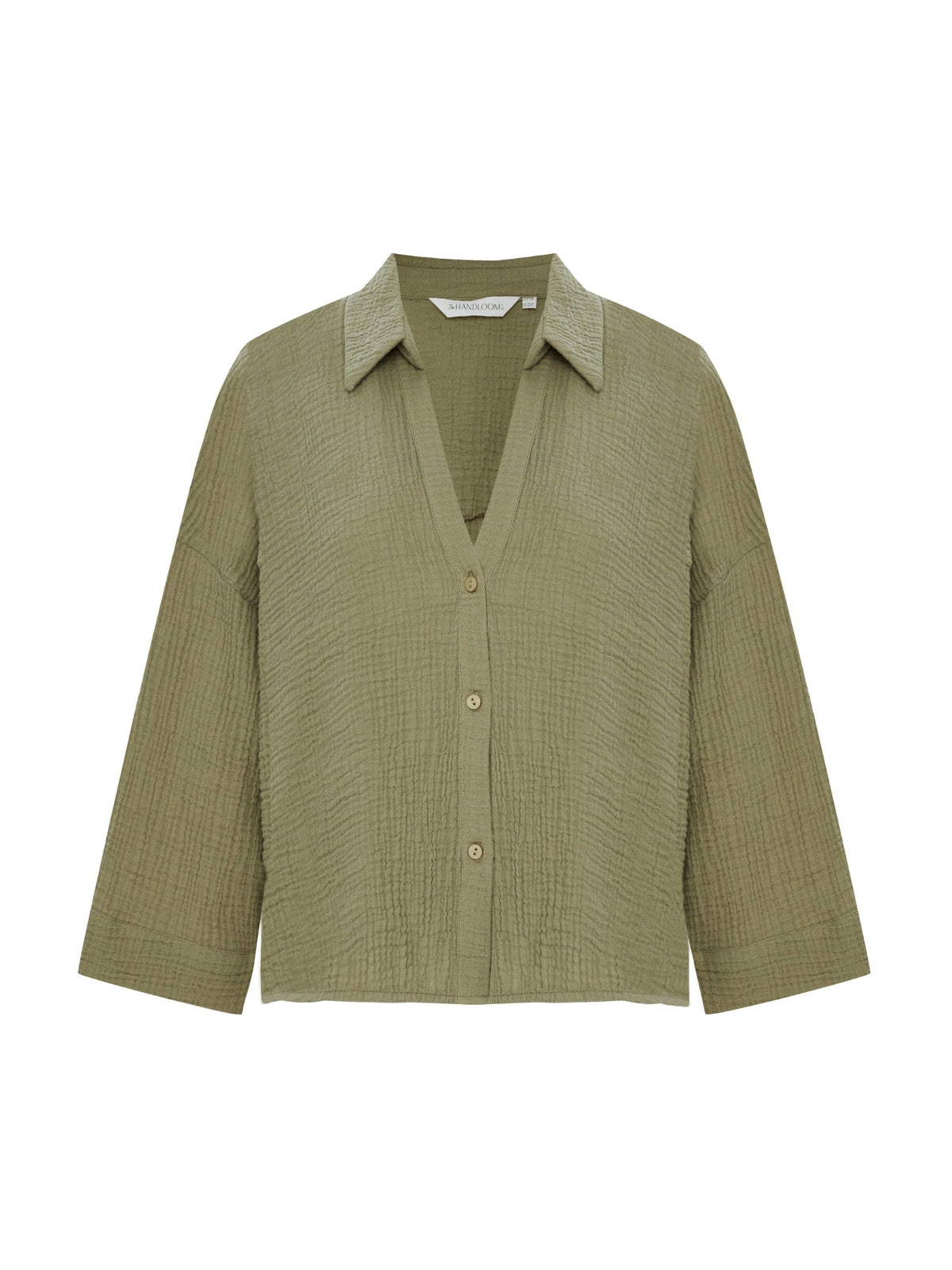 THE HAND LOOM Echo Mini Shirt - Khaki Green