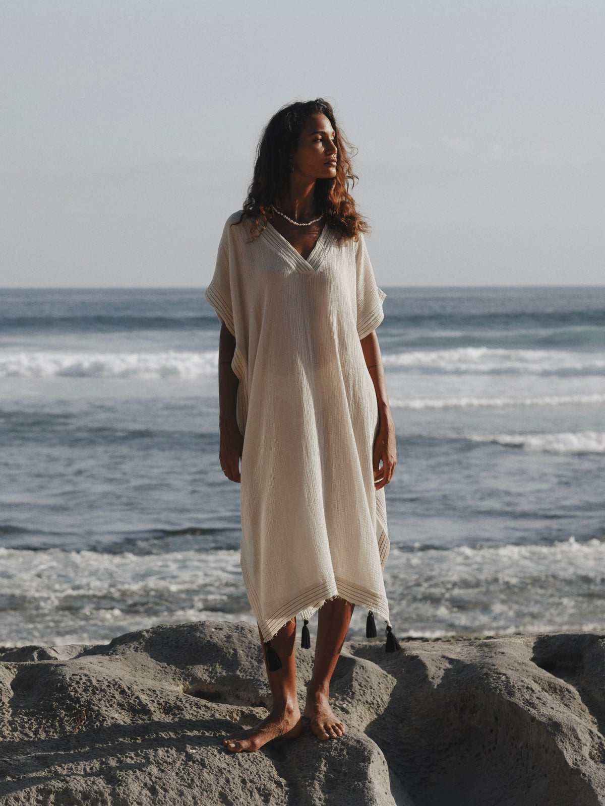 THE HAND LOOM Ela Kaftan - Natural