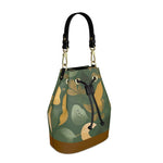 Emerald Canopy Floral 100% Leather Bucket Bag | Hypoallergenic - Allergy Friendly - Naturally Free