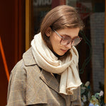 Espresso Snowy Knit Cashmere Womens Scarf | Hypoallergenic - Allergy Friendly - Naturally Free