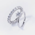 Ethereal Gem 2 Pcs Zircon Sterling Silver Ring | Hypoallergenic - Allergy Friendly - Naturally Free