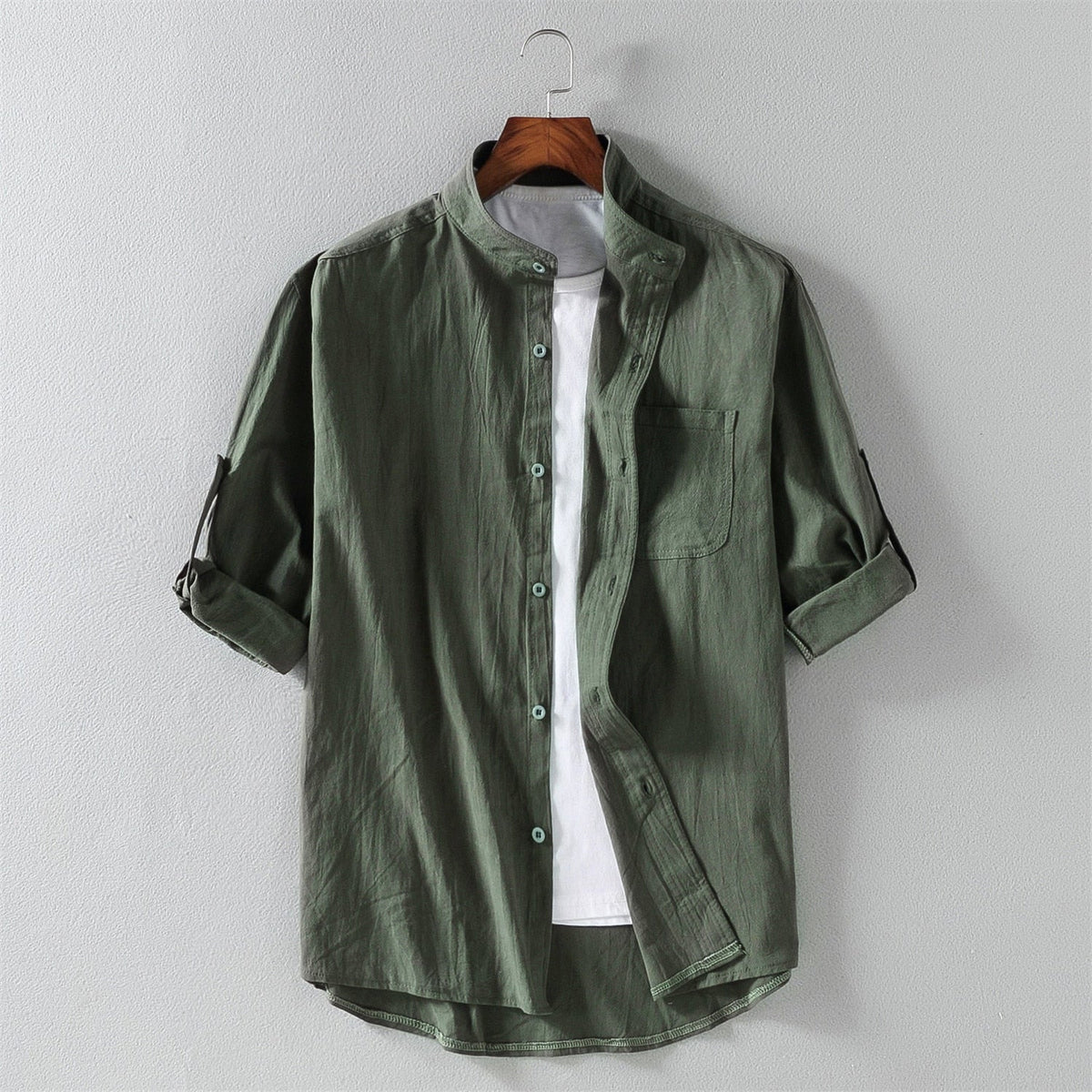 Evergreen Forest Collar 100% Cotton Mens Shirt | Hypoallergenic - Allergy Friendly - Naturally Free
