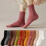 Fall Foilage 3 Pcs Solid Cotton Womens Socks | Hypoallergenic - Allergy Friendly - Naturally Free