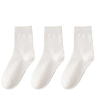 Fall Foilage 3 Pcs Solid Cotton Womens Socks | Hypoallergenic - Allergy Friendly - Naturally Free