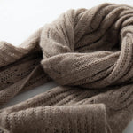 Figgy Bliss Ribbed Cashmere Womens Scarf | Hypoallergenic - Allergy Friendly - Naturally Free