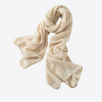 Figgy Bliss Ribbed Cashmere Womens Scarf | Hypoallergenic - Allergy Friendly - Naturally Free