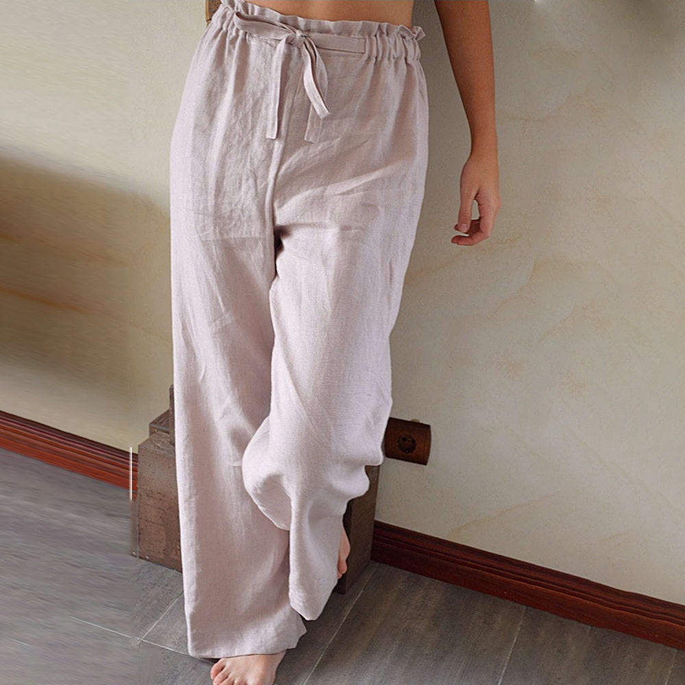 Flax Tranquility Wide 100% Linen Lounge Pants | Hypoallergenic - Allergy Friendly - Naturally Free