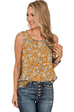 Floral Delight Round Neck Casual 100% Viscose Tank Top | Hypoallergenic - Allergy Friendly - Naturally Free