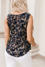 Floral Delight Round Neck Casual 100% Viscose Tank Top | Hypoallergenic - Allergy Friendly - Naturally Free