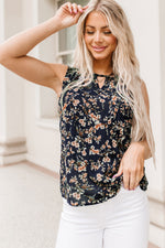 Floral Delight Round Neck Casual 100% Viscose Tank Top | Hypoallergenic - Allergy Friendly - Naturally Free