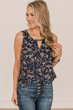 Floral Delight Round Neck Casual 100% Viscose Tank Top | Hypoallergenic - Allergy Friendly - Naturally Free