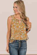 Floral Delight Round Neck Casual 100% Viscose Tank Top | Hypoallergenic - Allergy Friendly - Naturally Free