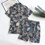 Floral Garden Shorts Lounge Viscose Pajamas Set | Hypoallergenic - Allergy Friendly - Naturally Free