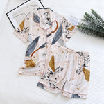 Floral Garden Shorts Lounge Viscose Pajamas Set | Hypoallergenic - Allergy Friendly - Naturally Free