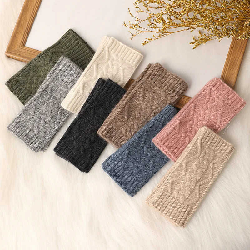 Frosty Chic Fingerless Knit Cashmere Womens Gloves | Hypoallergenic - Allergy Friendly - Naturally Free