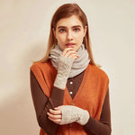 Frosty Chic Fingerless Knit Cashmere Womens Gloves | Hypoallergenic - Allergy Friendly - Naturally Free