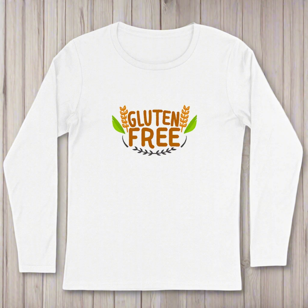 Gluten Free Long Sleeve Organic Cotton Womens Graphic Shirt