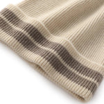 Golden Frost Stripes Winter Cashmere Womens Hat | Hypoallergenic - Allergy Friendly - Naturally Free