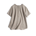 Golden Grove Ruffle 100% Linen Top | Hypoallergenic - Allergy Friendly - Naturally Free