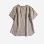 Golden Grove Ruffle 100% Linen Top | Hypoallergenic - Allergy Friendly - Naturally Free