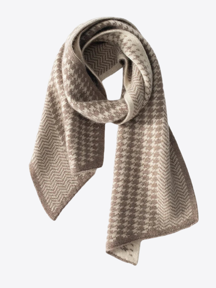 Golden Pear Stripes Knit Cashmere Scarf | Hypoallergenic - Allergy Friendly - Naturally Free