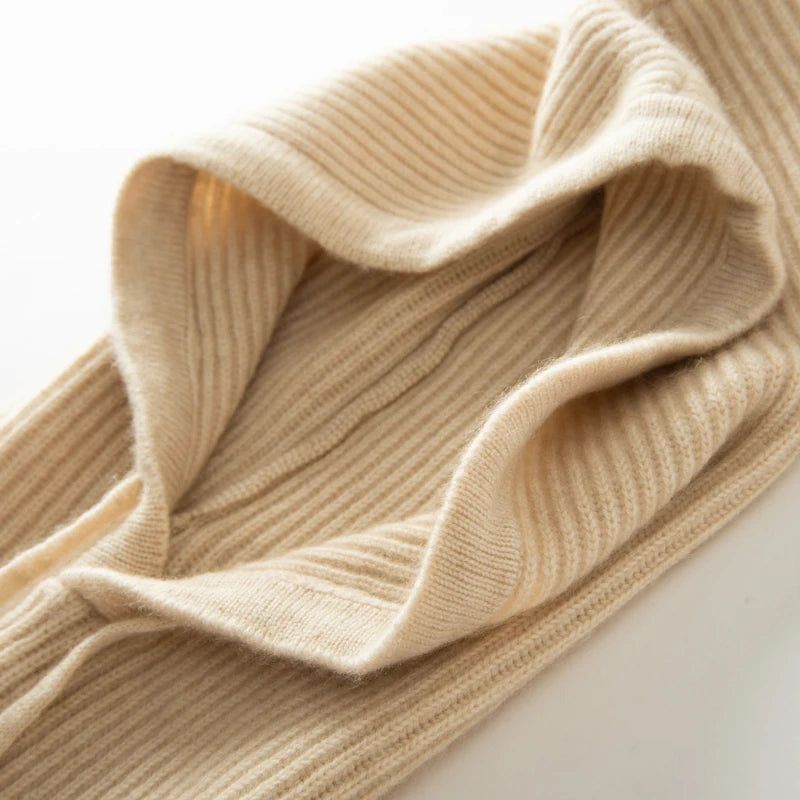 Golden Raisins Knit Hooded Drawstring Cashmere Womens Scarf | Hypoallergenic - Allergy Friendly - Naturally Free