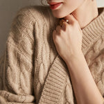 Grain Fields Cardigan Cashmere Womens Sweater | Hypoallergenic - Allergy Friendly - Naturally Free