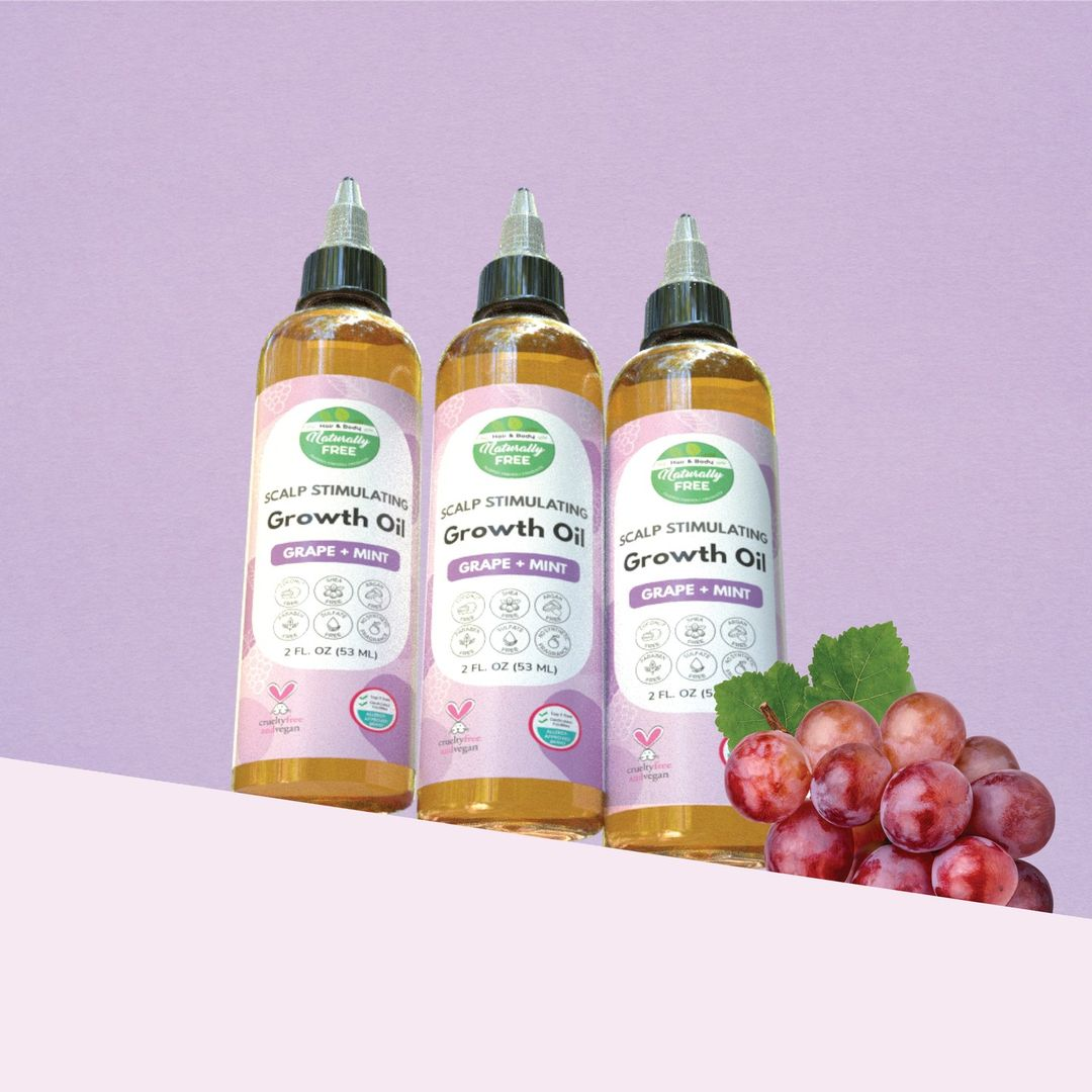 Grape + Mint Hair & Scalp Stimulating Growth Oil | Hypoallergenic - Allergy Friendly - Naturally Free