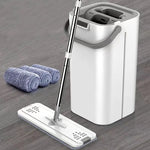 Graphite Clean Hands Free Microfiber Flat Mop With Bucket | Hypoallergenic - Allergy Friendly - Naturally Free