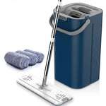 Graphite Clean Hands Free Microfiber Flat Mop With Bucket | Hypoallergenic - Allergy Friendly - Naturally Free