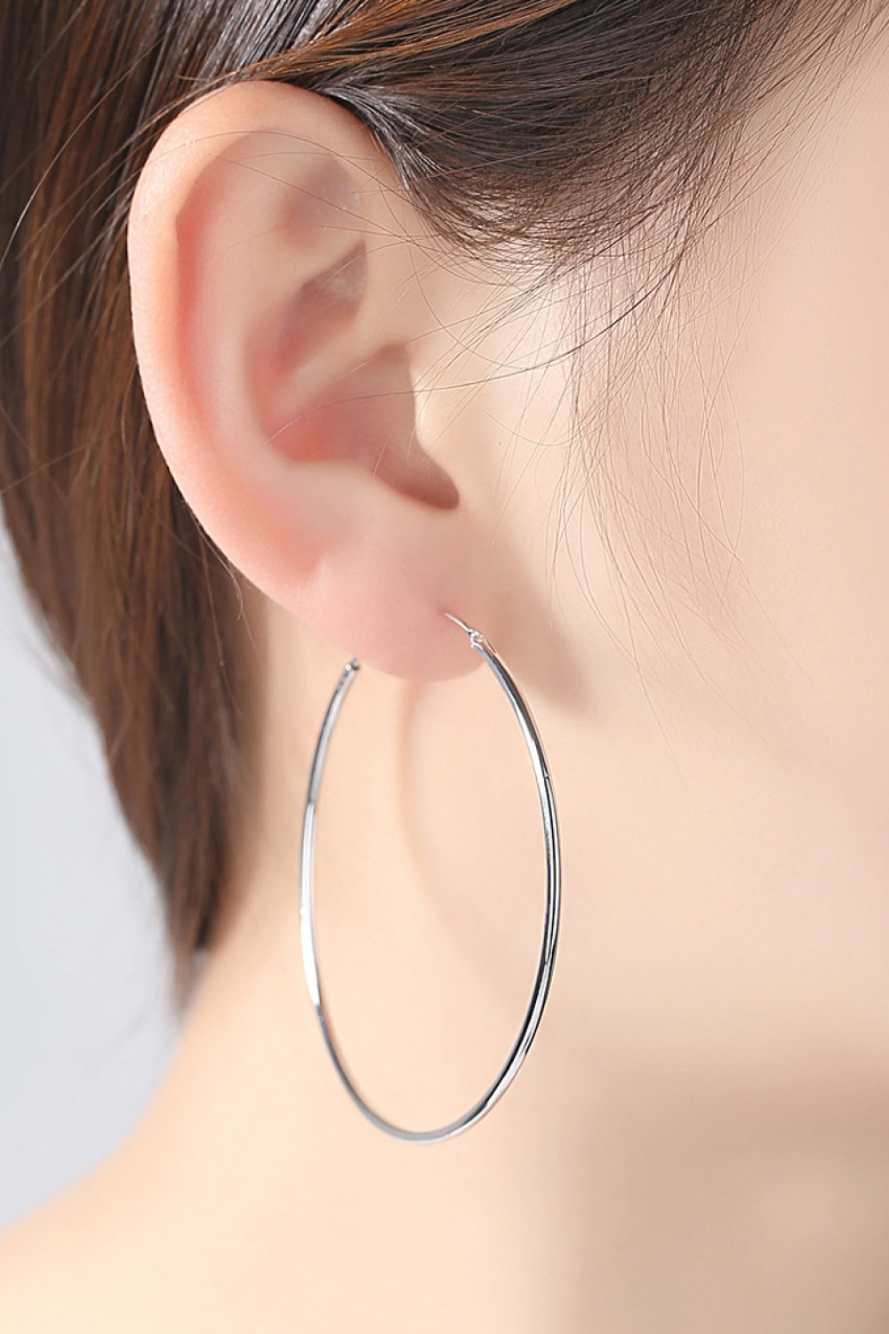 Graphite Stone 925 Sterling Silver Hoop Earrings | Hypoallergenic - Allergy Friendly - Naturally Free