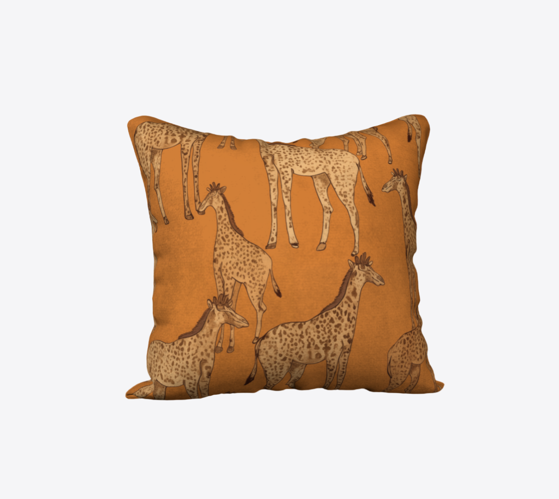 Grazing Giraffe Animal Throw Pillow Cover | Hypoallergenic - Allergy Friendly - Naturally Free