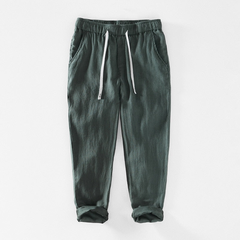 Green Leaf 100% Linen Mens Pants | Hypoallergenic - Allergy Friendly - Naturally Free