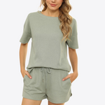 Green Pastures Ribbed Cotton Loungewear Set | Hypoallergenic - Allergy Friendly - Naturally Free