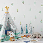 Green Trees Self Adhesive DIY Wall Stickers | Hypoallergenic - Allergy Friendly - Naturally Free